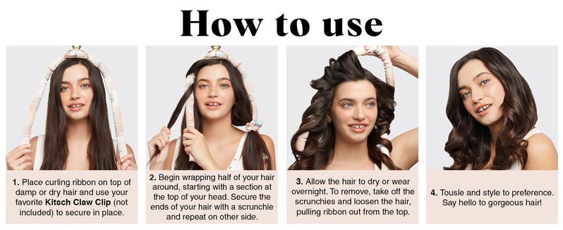 Kitsch Satin Heatless Curling Set - Heatless Hair Curler To Sleep In, Heat Free Curls Overnight, Frizz-Free, Soft Curls - For All Hair Types - Sunset Kitsch Satin Heatless Curling Set - Heatless Hair Curler To Sleep In, Heat Free Curls Overnight, Frizz-Free, Soft Curls - For All Hair Types - Sunset