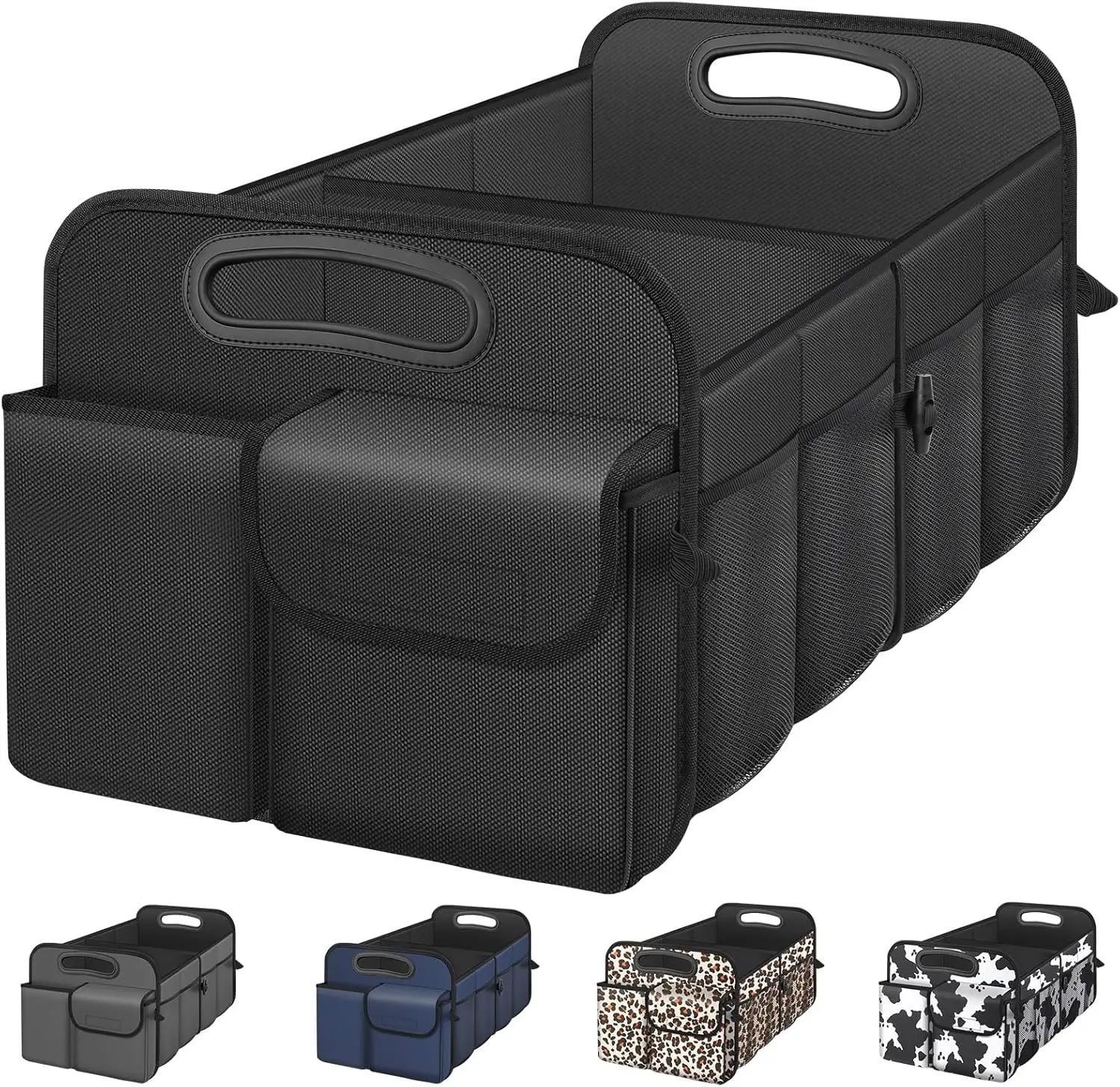 Car Trunk Organizer with Large Capacity Waterproof Car Accessories for Women & Men, Collapsible Trunk Organizer for Suv/Jeep/Sedan,Tools (Black, Standard)