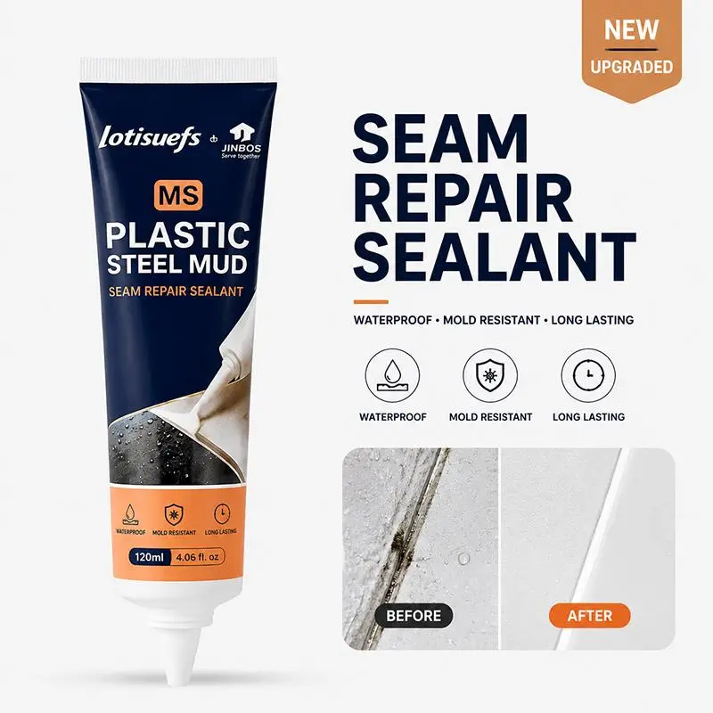 Ceramic Tile Grout Sealant - Adhesive Waterproof, Leak Resistant Home Improvement Gapfiller for Indoor Use in Bathroom, Living Room, Toilet