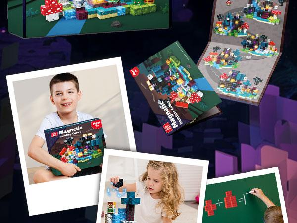 200PCS Magnetic Blocks with Light Blocks - Magnetic Blocks for Kids Ages 4 5 6 7 8 9 10, Magnetic Building Cubes, Magnetic Building Block, Birthday Gifts for 3-10 Years Old Boy Girls, STEM Toy