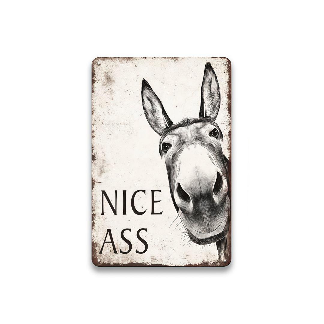 1pc Funny Donkey "Cheese Heads" Bathroom Art Sign (8x12inch-20x30cm)- Farmhouse Vintage Metal Tin Wall Decor for Home, Restaurant, Bar - Retro Hilarious Donkey Lover Gift, Trending Viral Must-Have Sassy Bathroom Humor Aesthetic Country Kitchen Decor