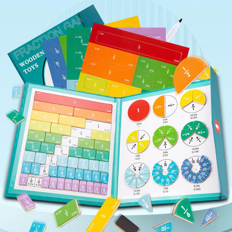 New Magnetic Fraction Playbook 2026 Upgraded Version Refrigerator Magnet for Elementary School Students K-3 Educational Tool with 40 Activities and Strong Magnets