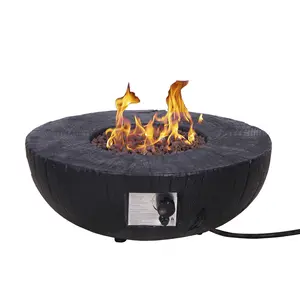 Afterglow Terrafab  28"  Round 30,000 Btu Propane Fire Bowl  Outdoor Charcoal Fire Pit,  Black