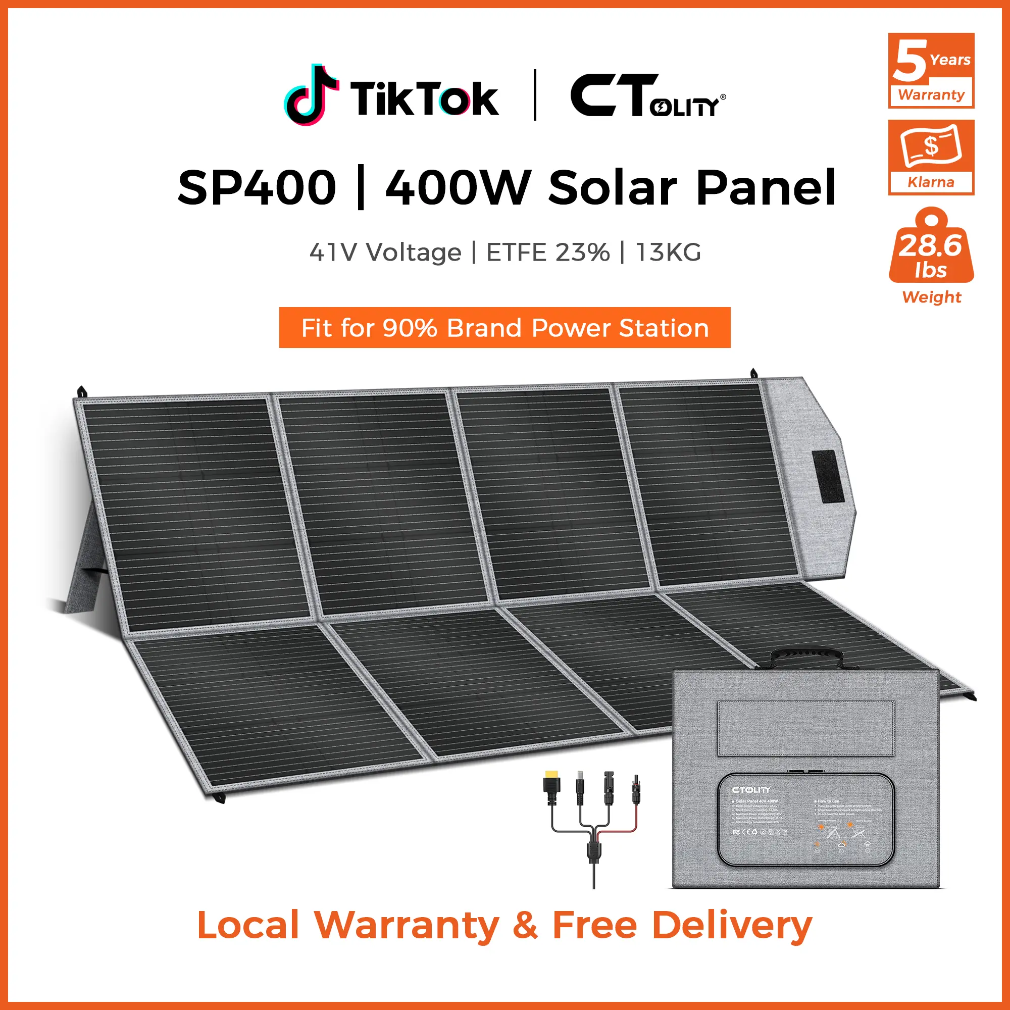[Summerfinds][Weeklydeals] Portable Solar Panel Waterproof 23.7% High Efficiency Foldable Charger Outdoor Rv Camping Off Grid With Xt60 To Solar / Anderson Powerpole Adjustable Charging Device