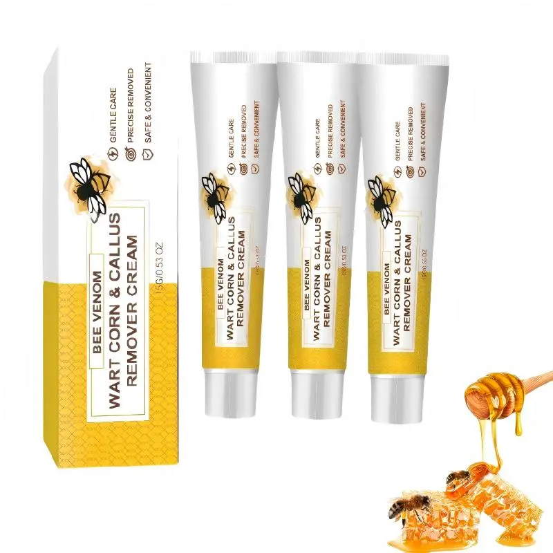 3 Tubes Bee Venom Corn & Wart Callus Remover Cream Safe Convenient Daily Skin Care 3 Tubes Bee Venom Corn & Wart Callus Remover Cream Safe Convenient Daily Skin Care