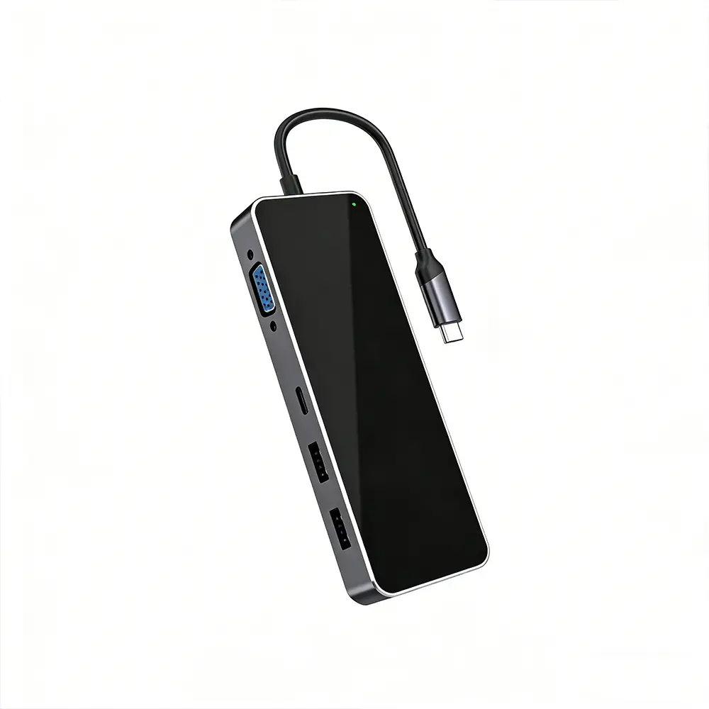 10in1 USB C HUB 4K HDMI VGA Type C PD USB3.0 RJ45 SD/TF Card Reader 3.5mm AUX Portable Adapter, 4K Hdmi Output, Usb-C Interface Usb Port Gadget