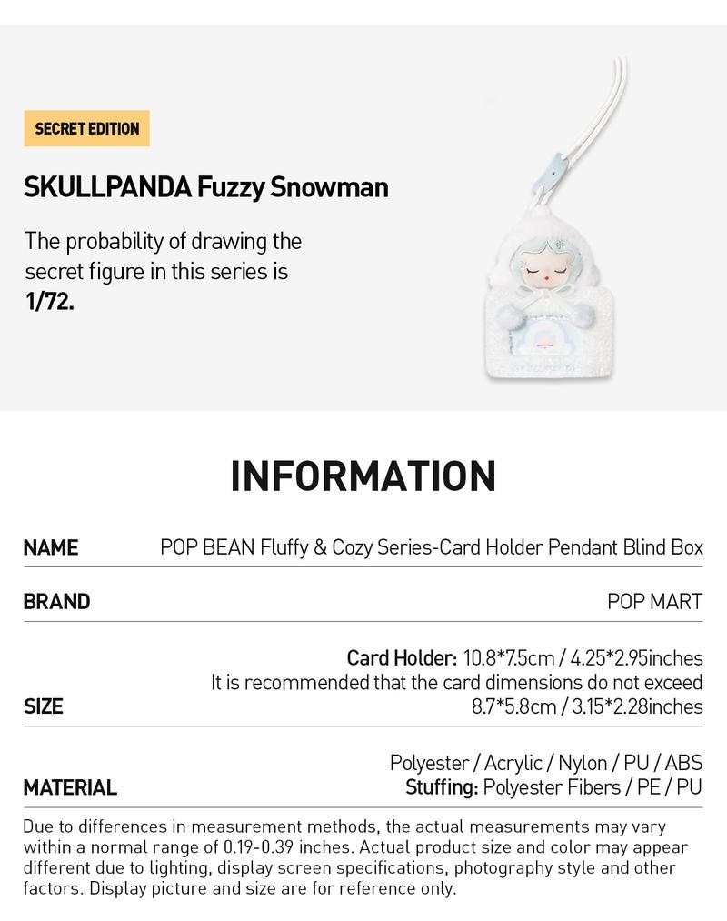POP MART POP BEAN Fluffy & Cozy Series-Card Holder Pendant Blind Box