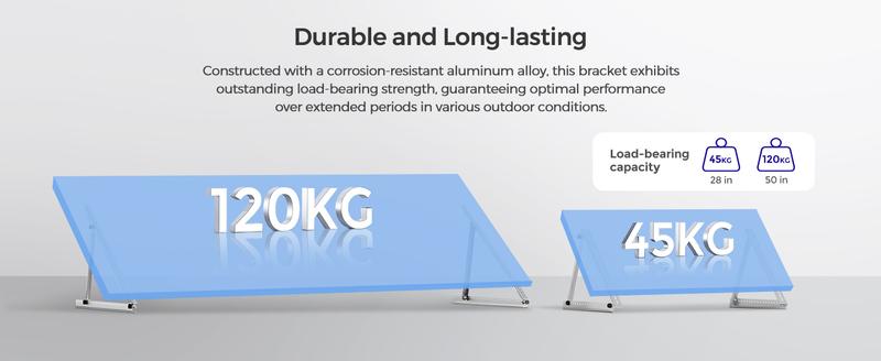 Renogy 28in Adjustable Solar Panel Mount Brackets, with Foldable Tilt Legs on Any Flat Surface for RV, Roof, Boat, Any Off-Grid Systems