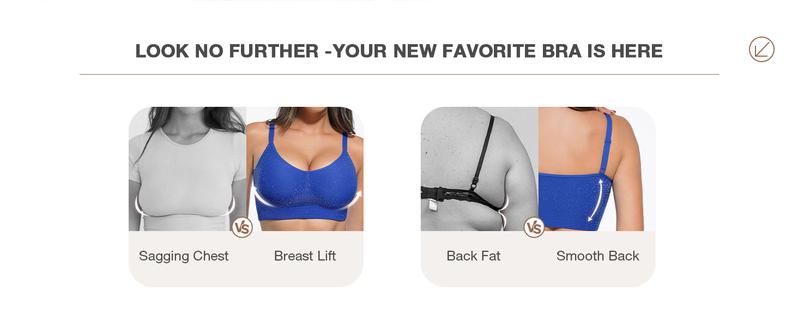 FeelinGirl Wireless Bras for Women Deep V Neck Sexy Bralettes Full Coverage Push Up Bra