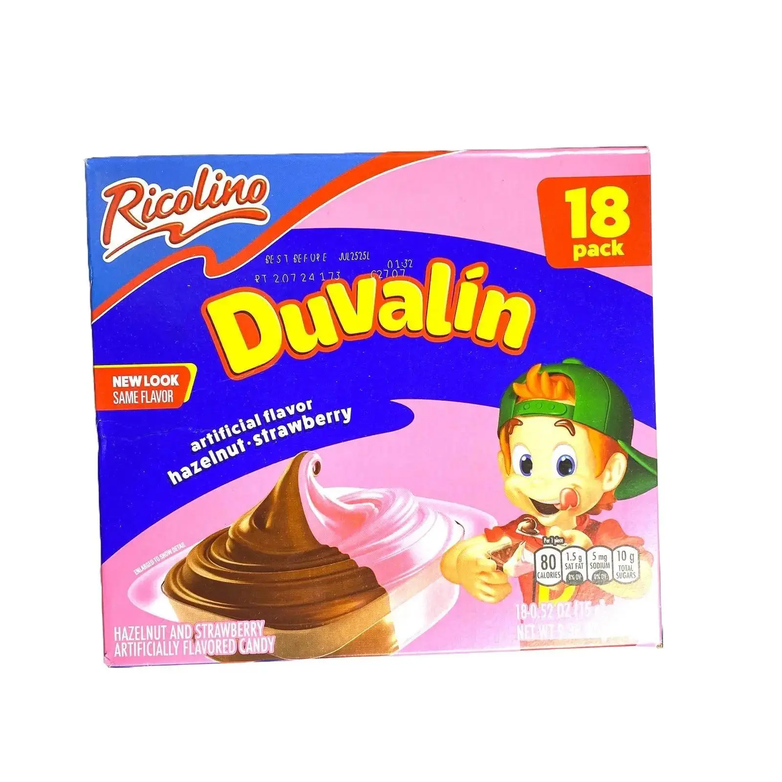 Duvalin Fresa / Chocolate - Strawberry & Hazelnut 18 Count - Made in Mexico - Creamy and Fruity Flavor - Ideal for Snacking - Vanilla