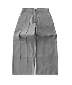 Pleated Trousers Retro Street Style Mid Waist Plain All seasons Fit Trousers for Men Comfortable & Stylish