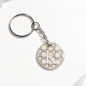 Circle Initial Keychain