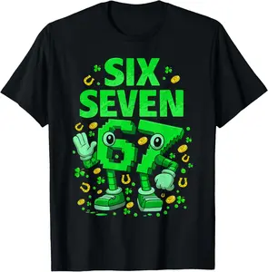 Cotton Six Seven Bruh St Patricks Day 67 Meme 67 Brainrot Adult Women Men T-shirt