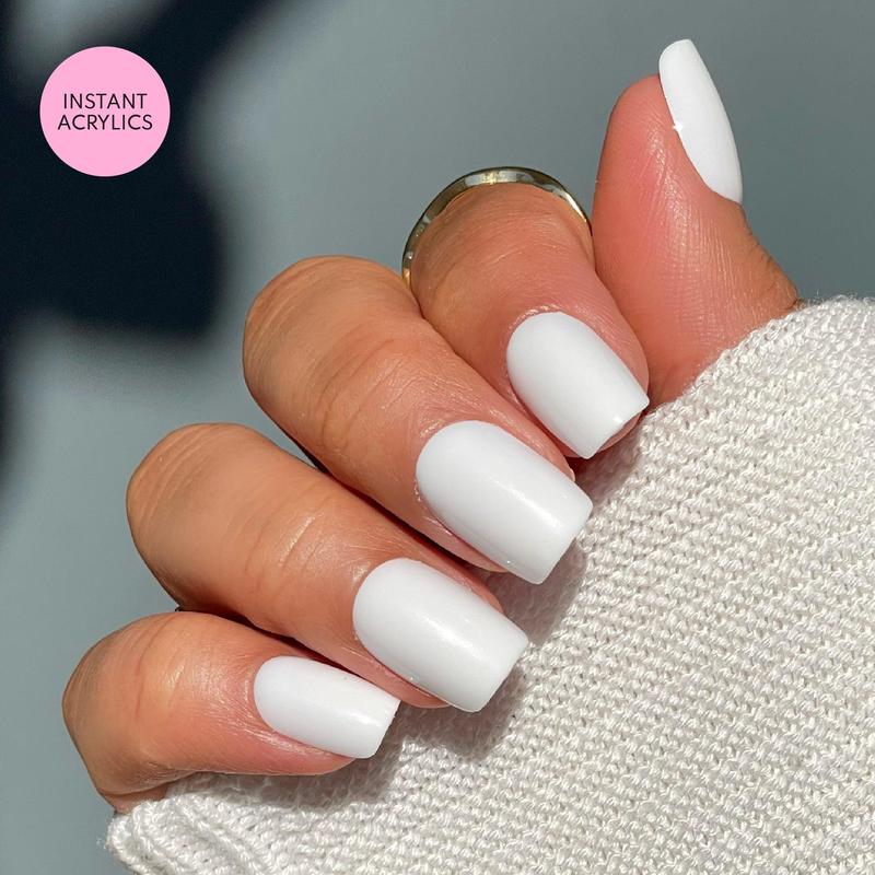 LUXXI Instant Acrylic Press-On Nails - Ultra Durable Last 3+ Weeks with Pink Gel Glue Included - 32 Nails in 16 Sizes