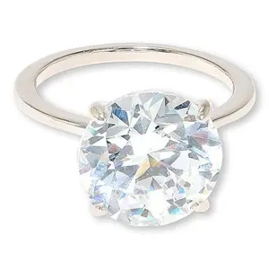 Radiance by Absolute™ Sterling Silver 12.80ct Round Solitaire Ring
