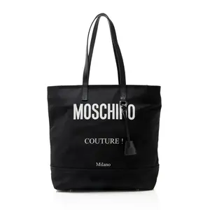 Pre-owned MOSCHINO Leather Tote Bags Canvas Logo Tote
