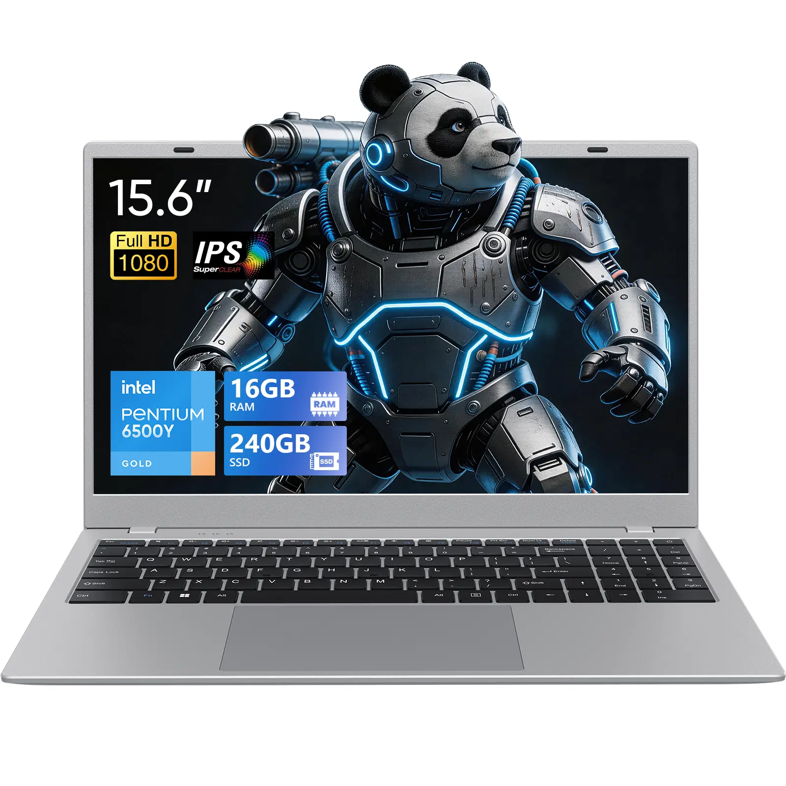 15.6" FHD Laptop 16GB RAM 240GB SSD Intel Pentium Gold 6500Y WiFi 5 BT5.0 Type-C Fast Charging Thin Portable Notebook for Home Office, Online Classes & Daily Use #Back to School