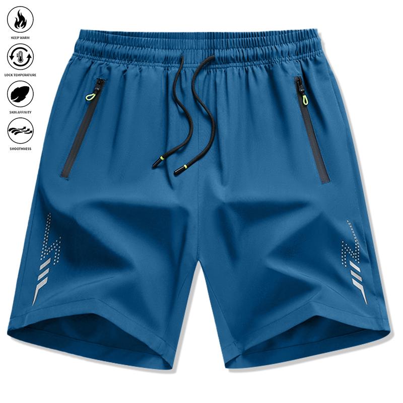 Quick-Dry Men's Fitness Shorts with Lightning Bolt Design - Breathable Lightweight Athletic Shorts for High Intensity Gym Training and Workout sessions
