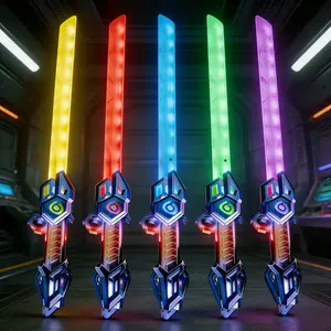 Color-changing Dual-head Retractable Flashing Finger-spinning Toy Laser Sword, Cosplay & Display Novelty Toy, Fire Spin Sword Double-edged Lightsaber, Suitable Holiday and Birthday Gifts for Children