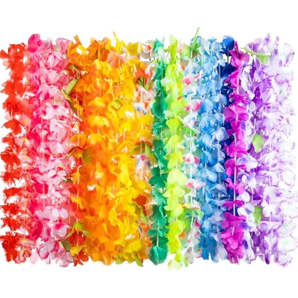 Toy 24 Counts Hawaiian Leis Bulk, Tropical Flower Lei Hawaiian Lei Beach Hawaii Luau Party Favors Decoration Birthday Party Supplies