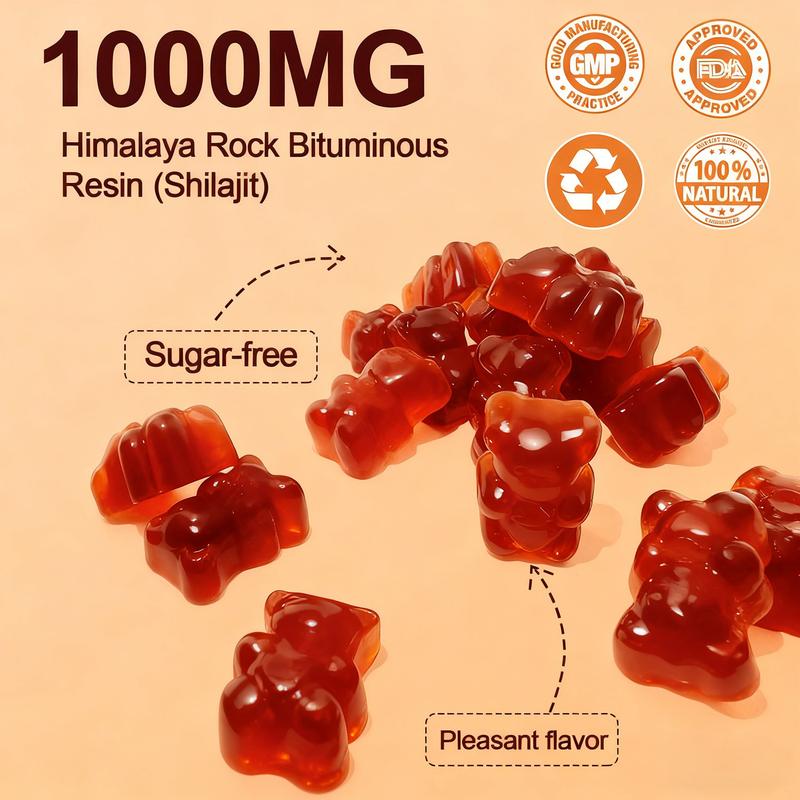 Shilajit Gummies with Ashwagandha, Black Seed Oil and Sea Moss, Lab-Tested for Purity, Helps Boost Energy & Immunity 60 Gummies, Shilajit for men and women