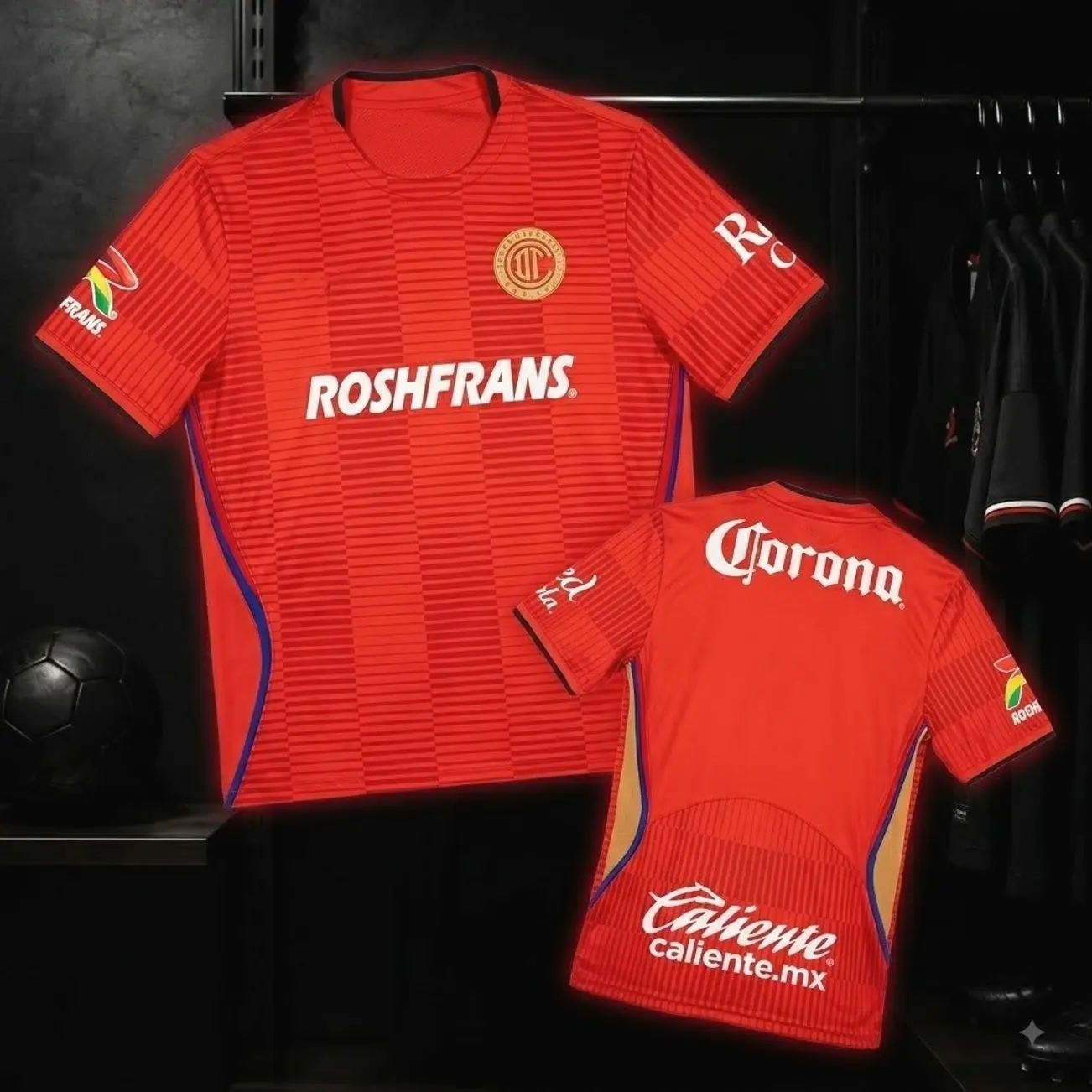 Men's Red Toluca 2026 Home Jersey Shirt (Full Logo Printed)