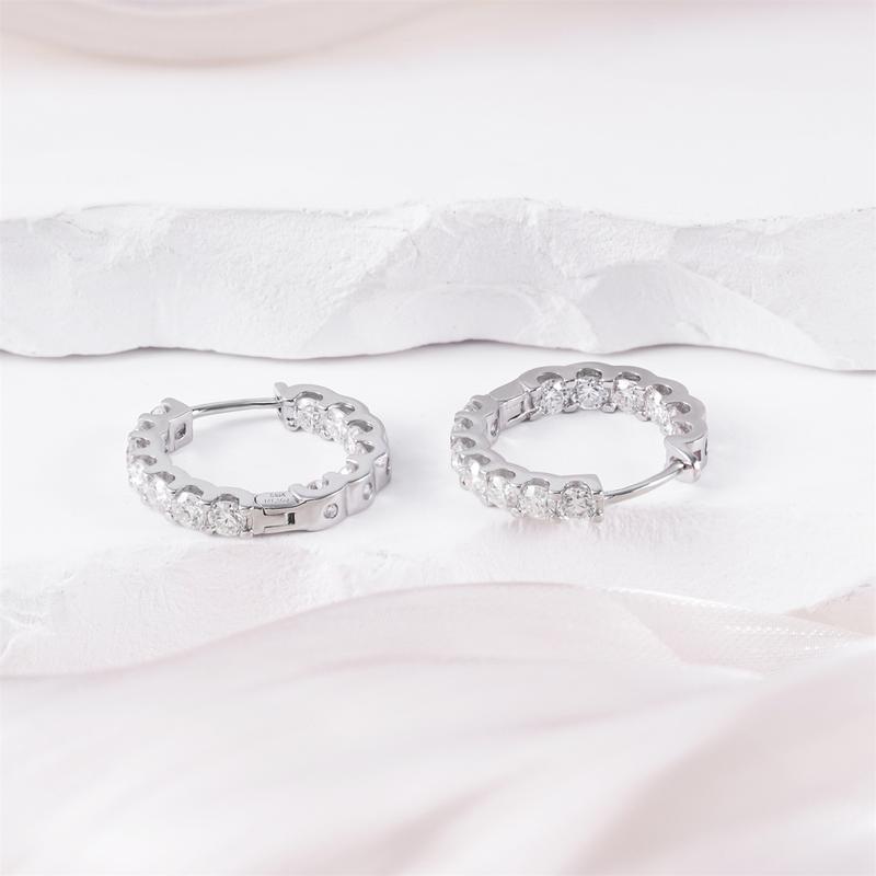 【exclusive in livestream】Delzzad Iced Out Hoop Earrings VVS Synthetic Moissanite S925 Unisex Earrings Jewelry Perfect Birthday Anniversary Christmas Gift for Men Women Wedding Set