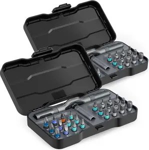 2 Pcs 24 In 1 Screwdriver Set,Upgrade Magnetic Screwdriver Set Multifunctional Toolbox,Ratchet Screwdriver Set for Bicycle Repair Furniture Repair Computer Repair Can Be DIY Free Combination (2 Pc