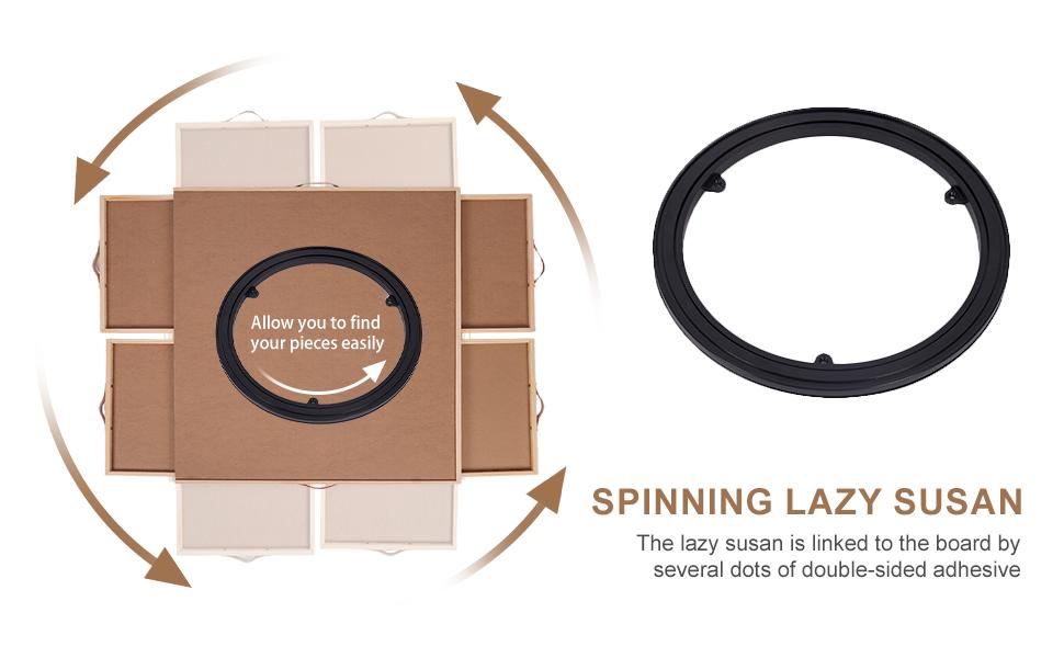 1500 Pieces Rotating Puzzle Board for Adults and Kids, 35" x 27" Wooden jigsaw Puzzle Table, 6 Drawers, Spinning Puzzle Board- Perfect Birthday