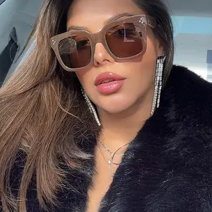 Tilda Women's Super Big Oversized Flat Square Shadz GAFAS Sunglasses with UV Protection Lens Classic Retro Vintage Design Polycarbonate Frame Full Rim Fashion Eyewear