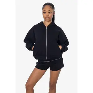 HF16 - Heavy Fleece Cropped Zip-Up Hoodie (Piece Dye)