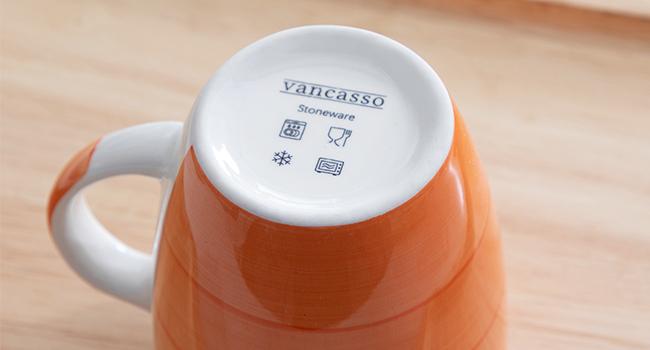 Vancasso Bonita 12 Oz Coffee Mugs Set of 6 - Blue, Multicolor Ceramic Cups for Cappuccino, Latte, Tea, and Cocoa, Dishwasher & Microwave Safe