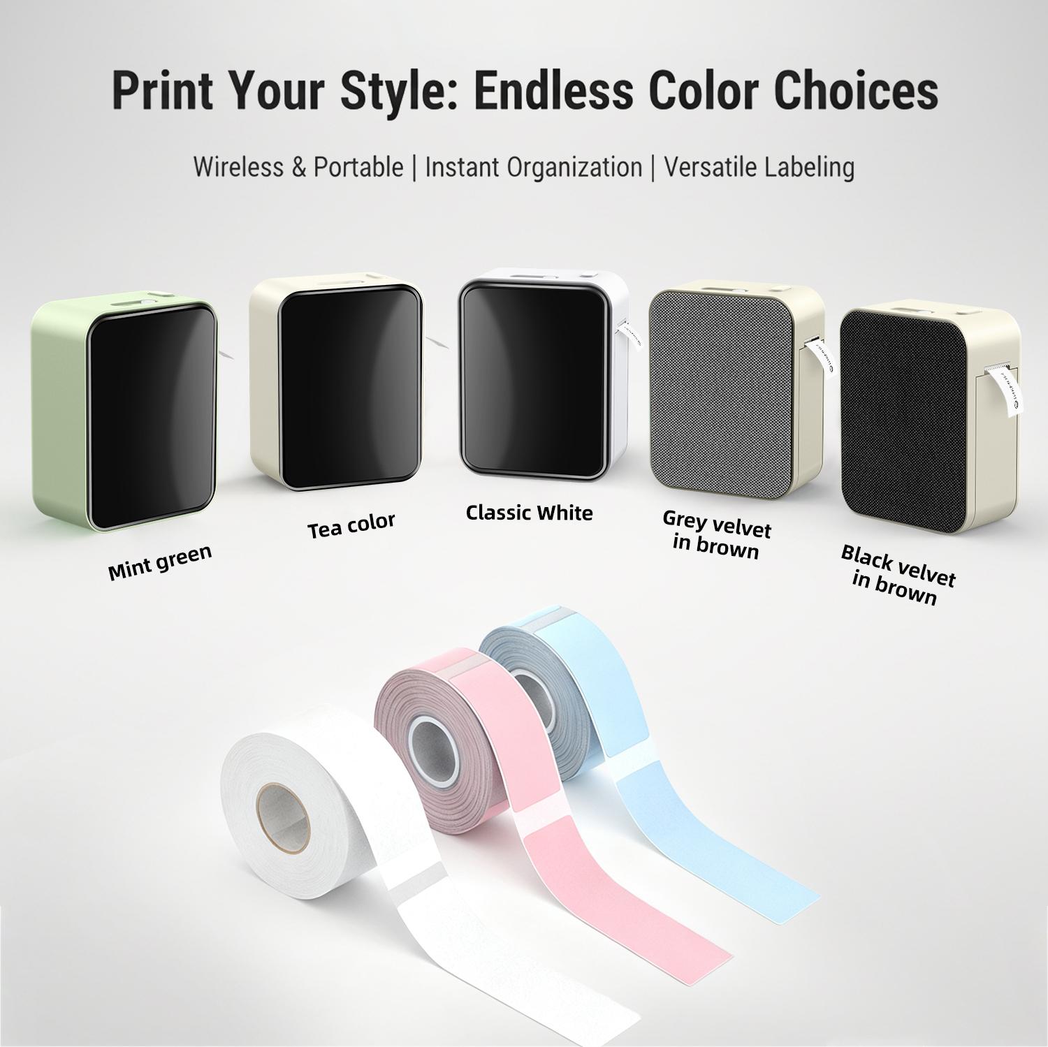 Portable mini label maker, portable wireless printer, thermal label printer. Can print name labels, item labels, and can labels, making it a perfect Valentine's Day gift.