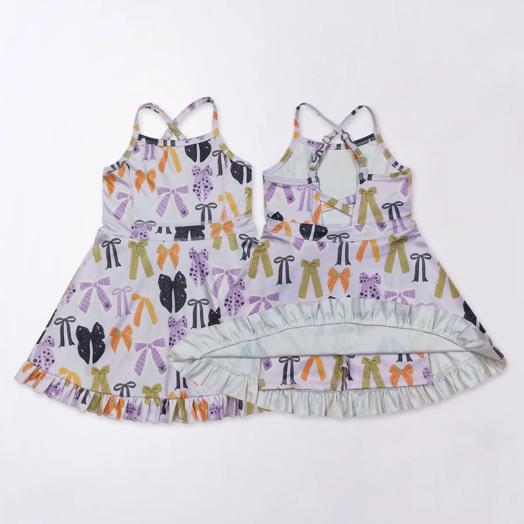 Girls' Halloween Activewear Dress - Yoga Material, Adaptable Kids' Athletic Dress