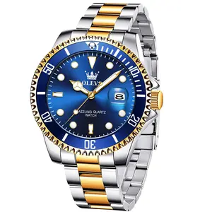 OLEVS Watches for Men Business  Dress  Big Face Watch Stainless Steel Wrist Watch Luminous Rotating Chronograph Watch 5885