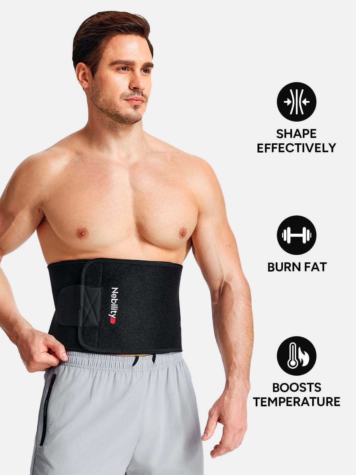 【Nebility】Men’s Waist Trainer Fitness Belt – Sweat-Activating Waist Trimmer with Support, Core Temperature Boost, Lumbar Support & Adjustable Velcro Fit SpringStatements