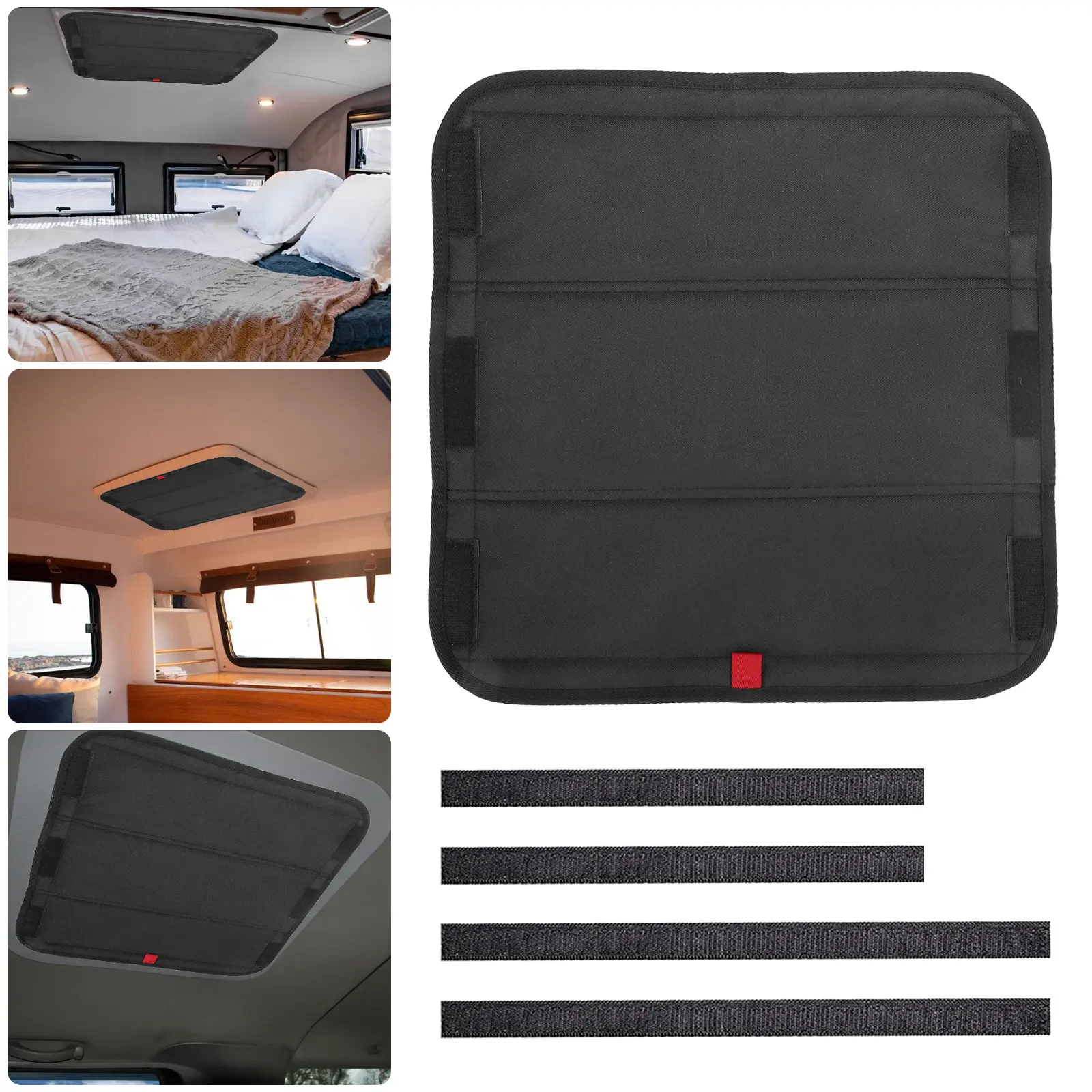 RV Skylight Window Shade - 16x16Inch Foldable RV Blackout Cover,UV Rays Protection Camper Trailer Fan Vent Cover, car Sun Protection Privacy Curtain