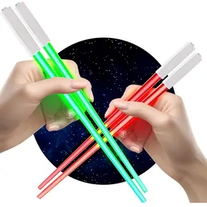 2 Pairs LED Light Up Chopsticks - Red & Green Glow Chopsticks, Cool Novelty Reusable Light-Up Chopsticks for Adults Sushi Night & Parties