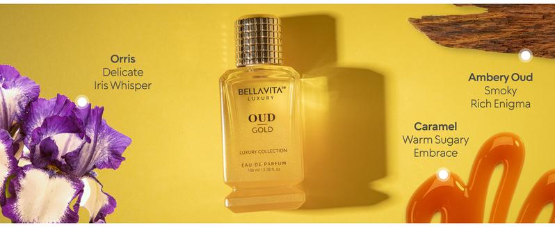 BellaVita Luxury's OUD Gold  | Eau De Parfum (EDP) | Caramel, Rose, Orris & Ambery Oud | Woody & Spicy | Long Lasting | Cruelty Free