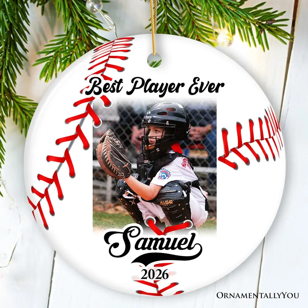Baseball Personalized Picture Ornament Gift, Photo Upload Team, Player and Coaches Gift
