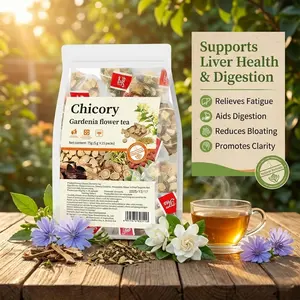 Chicory Gardenia Honeysuckle Herbal Tea | Infused with Chrysanthemum, Orange Peel & Liquorice | Premium 5g ×15 Tea Bags | 100% Natural Cool Soothing Relief | Convenient Ready-to-Brew