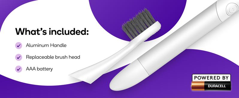 BURST Nova Sonic Toothbrush - Oral Care, Daily Use, 18,000 VPM,Whitening Mode, AAA Battery, Aluminum Handle,