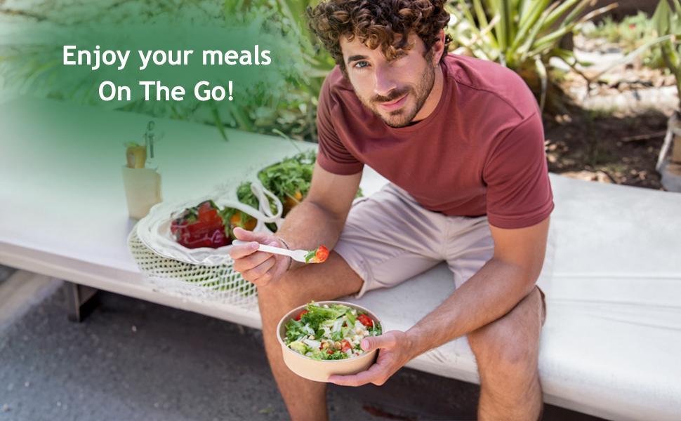 Disposable Bowls with Lid | Meal Prep Paper Bowls | To Go Salad Ramen Food Containers with Lids Disposable Bowls with Lid | Meal Prep Paper Bowls | To Go Salad Ramen Food Containers with Lids