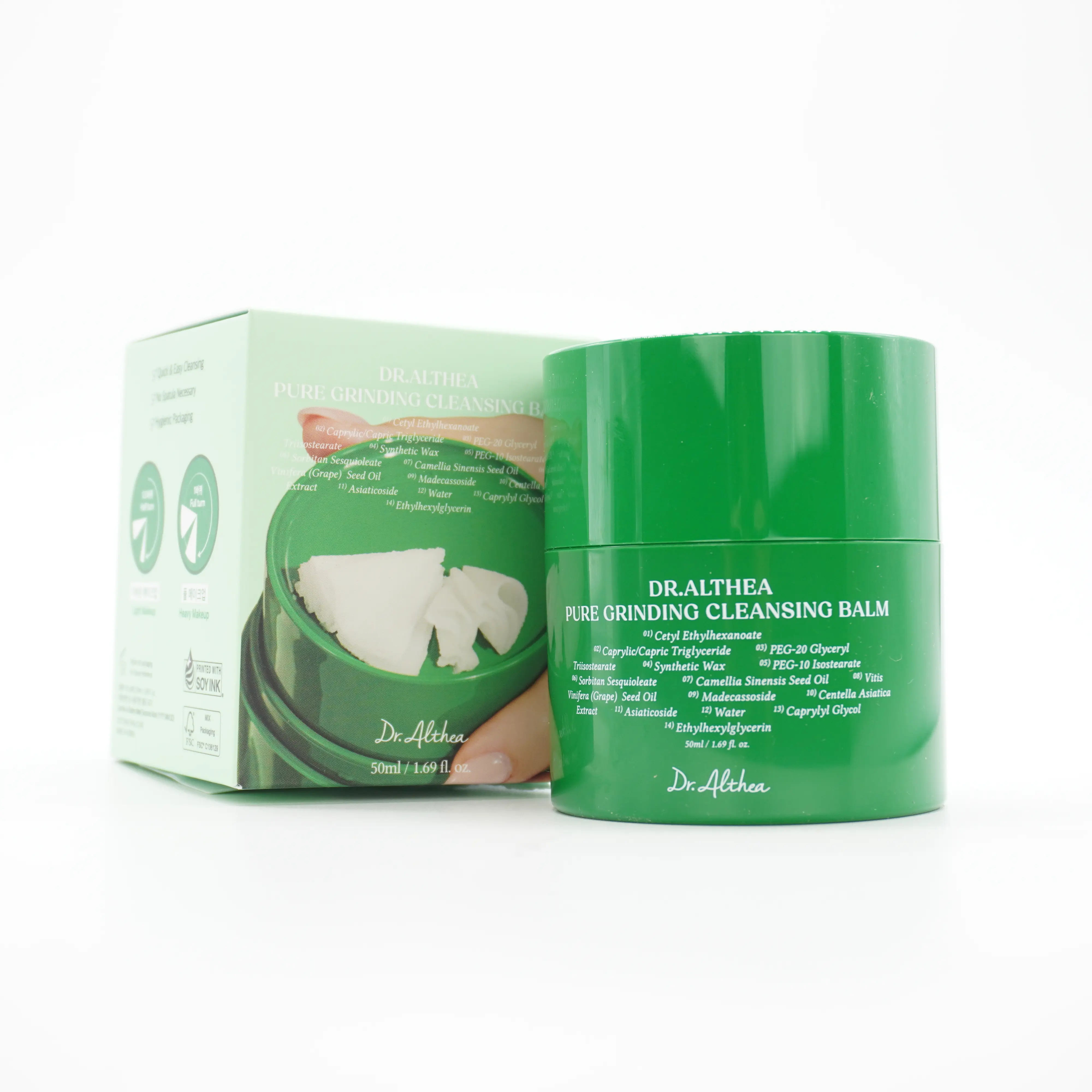 Dr.Althea Pure Grinding Cleansing Balm (50ml) - Gentle Nourishing Daily Facial Cleanser, Effective Facial Cleansing Makeup Dissolver