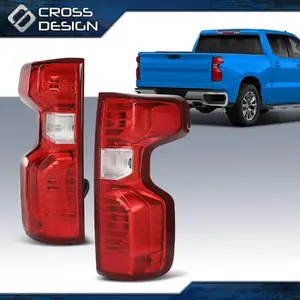 CROSSDESIGN Fit For 19-21 Chevy Silverado 1500 2500 Pair Tail Lights Brake Lamps LH RH