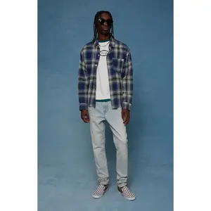 Pacsun Men's Bryce Stacked Skinny Jeans Stretch Light Indigo