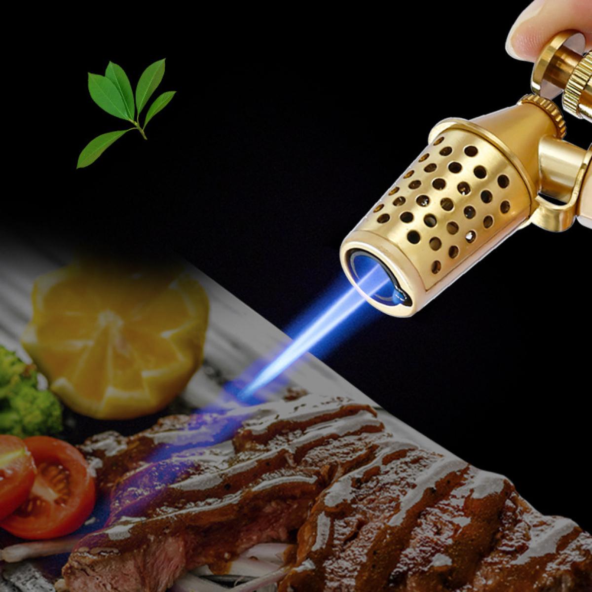Professional Gas Lighter Windproof Flamethrower 1300℃ Welding Gun Torch for Candle Cooking Barbecue and Moxibustion (Without fuel)
