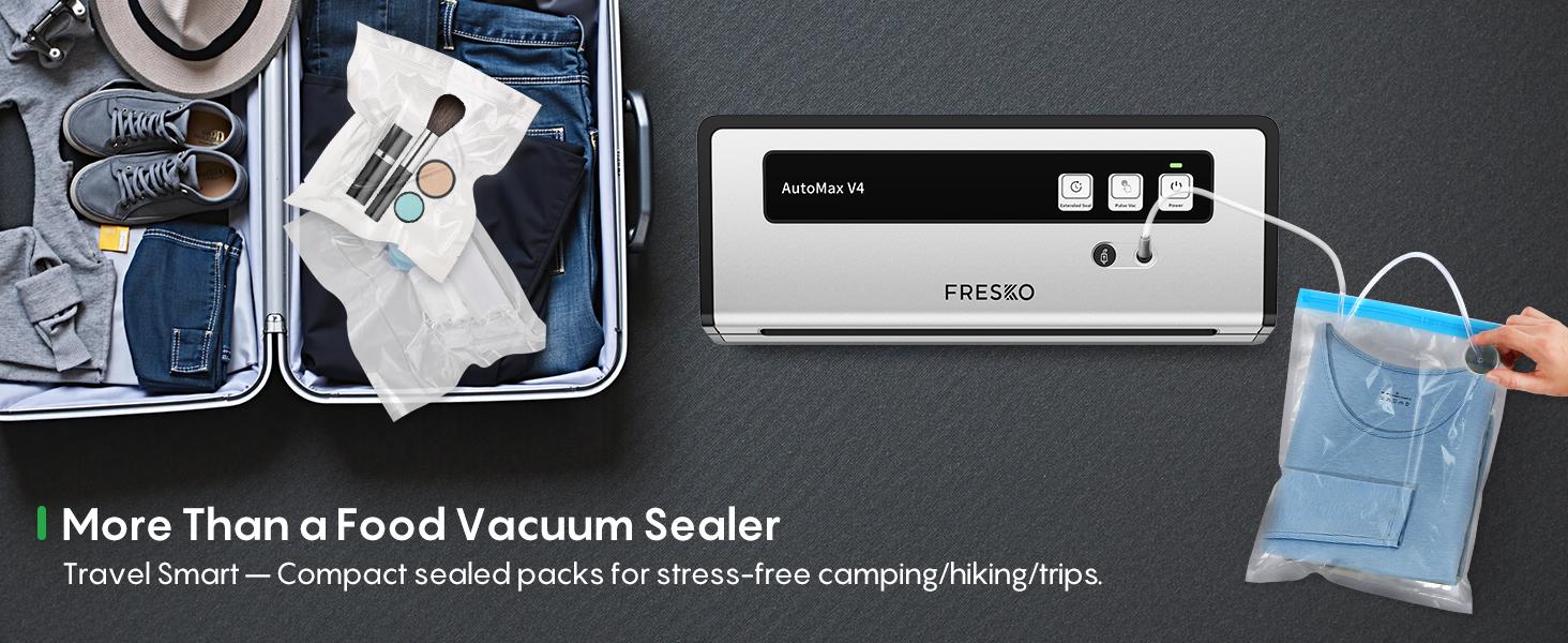 FRESKO AutoMax V4 Mason Jar Vacuum Sealer Machine, Automatic Food Sealer with Double Heat Seal, Includes Bags & Accessory Set