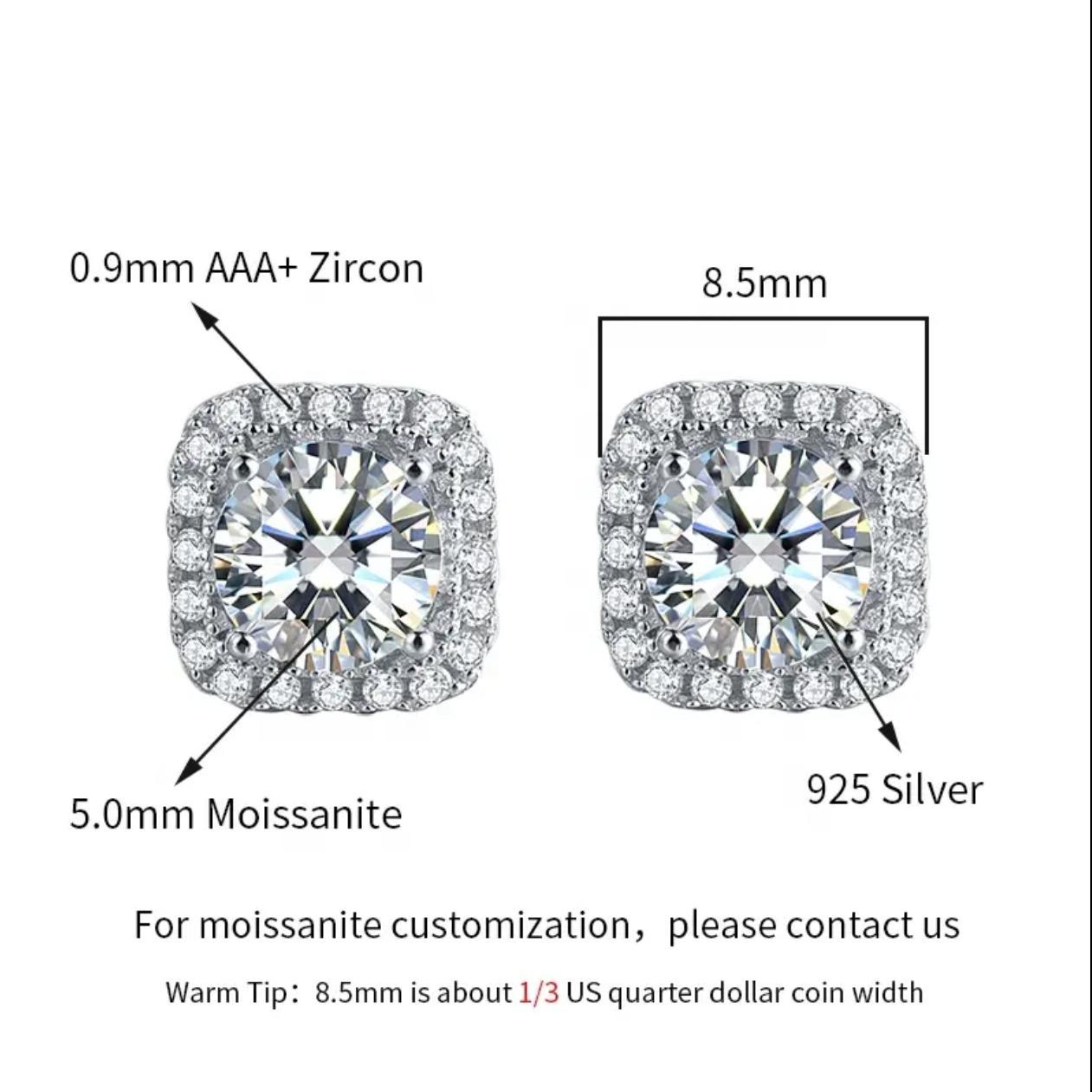 【Must be】2026 New Arrivals & Fresh Design  S925 Silver Premium Moissanite Stud Earrings -0.3ct/0.5ct/1ct/2ct Options | Elegant Timeless Ear Jewelry Gift for Men & Women | Genuine Certificate of Authenticity |Black Friday Gift | Gender-neutral