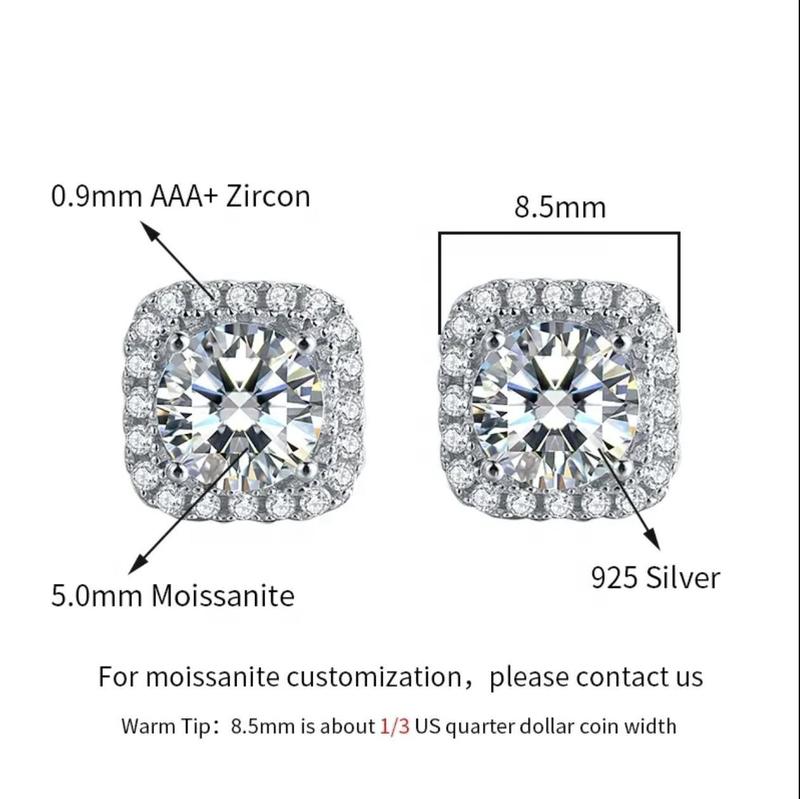 【Must be】2026 New Arrivals & Fresh Design  S925 Silver Premium Moissanite Stud Earrings -0.3ct/0.5ct/1ct/2ct Options | Elegant Timeless Ear Jewelry Gift for Men & Women | Genuine Certificate of Authenticity |Black Friday Gift | Gender-neutral